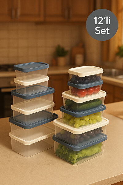 Nesto Home طقم إفطار ملون مكون من 12 قطعة - حاوية تخزين متوافقة مع الميكروويف...
