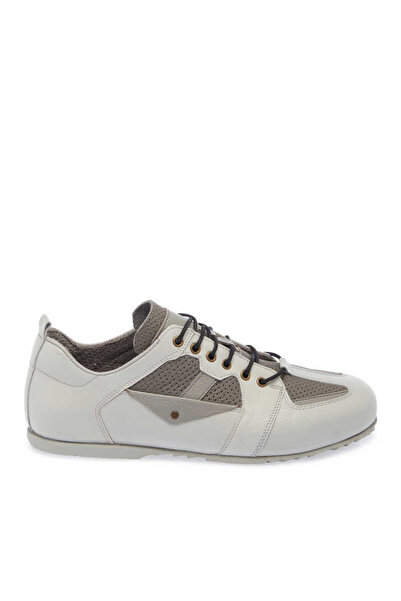 Tergan Gray Genuine Leather Men's Sneaker - E24I1Ay56755-I8H