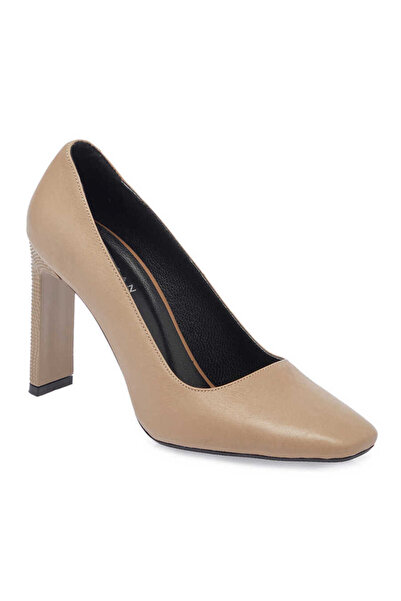 Tergan Vizon Hakiki Deri Kadın Topuklu Ayakkabı - K24I1AY67469-A44