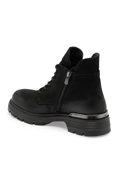 Tergan Siyah Hakiki Nubuk Deri Kadın Casual Bot - K24K1BT67652-A64
