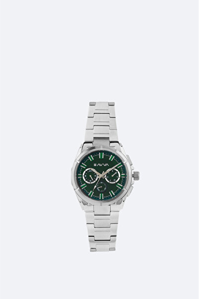 Avva Men's Green Gift Boxed Metal Band Wrist Watch B009036