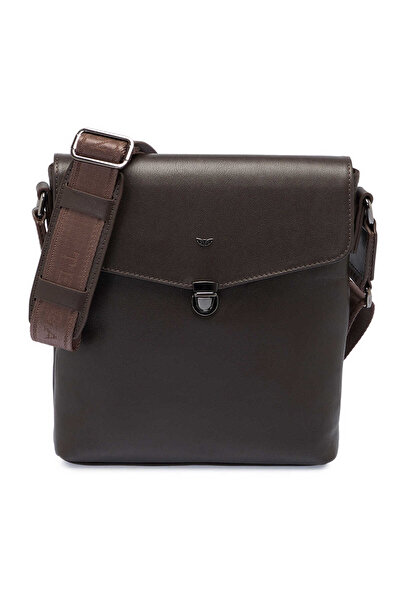 Tergan Kahve Hakiki Deri Erkek Çapraz Askılı Çanta - S1AC00021516-A87