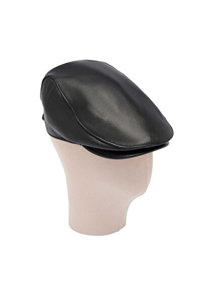 Tergan Siyah Hakiki Deri Erkek Şapka - S1SPK0330005-Q3H