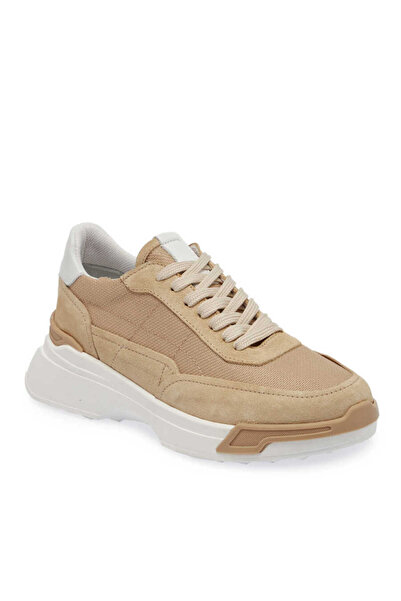 Tergan Bej Hakiki Süet Deri Kadın Sneaker - K24I1AY67370-B79