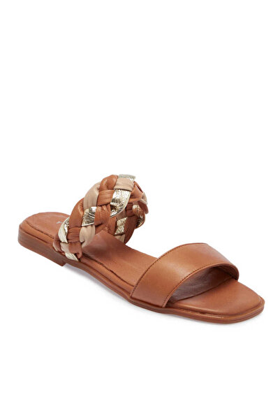 Tergan Taba Hakiki Deri Kadın Terlik - K24Y1TR67422-A29