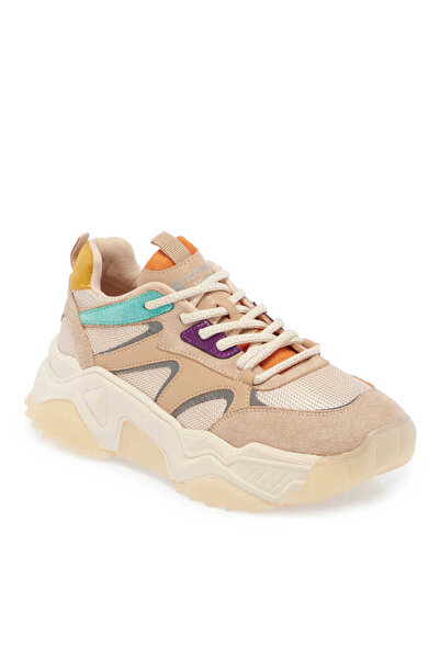 Tergan Bej Vegan-Tekstil Kadın Sneaker - K24S1AY67646-D67