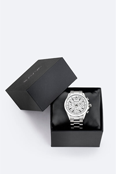 Avva Men's Silver Gift Boxed Metal Band Wrist Watch B009035