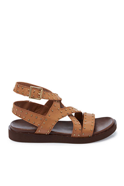 Tergan Taba Hakiki Deri Kadın Sandalet - K25Y1SN68114-A29