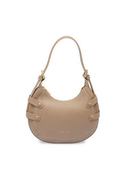 Tergan Bej Hakiki Deri Kadın Omuz Çantası - S25Y1BC80352-S95