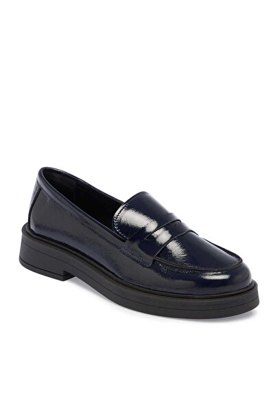 Tergan Lacivert Hakiki Rugan Deri Kadın Loafer - K24S1AY67617-C16