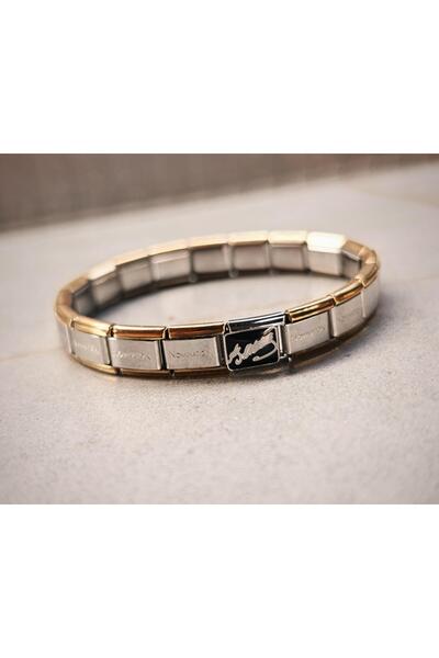 mibrillo سوار إيطالي ساحر بلون فضي مع إطار ذهبي، هدية خاصة بمناسبة الذكرى الس...