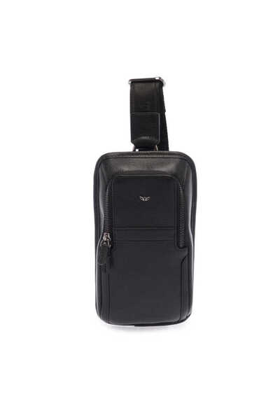 Tergan Siyah Hakiki Deri Erkek Çapraz Askılı Çanta - S1AC00021500-U9G
