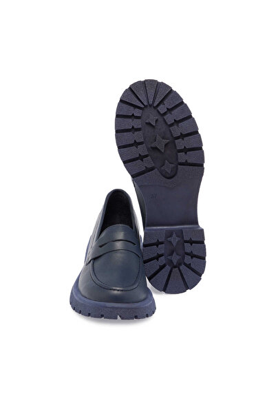 Tergan Lacivert Hakiki Deri Kadın Makosen - K24S1AY67640-A31