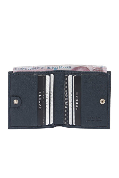 Tergan Navy Blue Genuine Leather Men's Wallet - S1Ce00001500-U6H