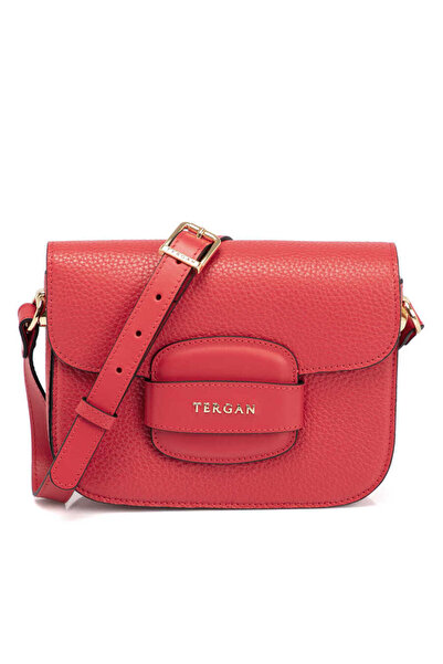 Tergan Kırmızı Hakiki Deri Kadın Çapraz Askılı Çanta - S24Y1BC79781-D2N