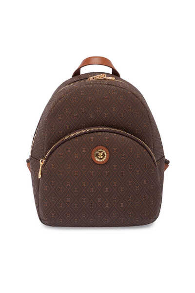 Tergan Kahve Print Kadın Sırt Çantası - S1SR00079603-R9C