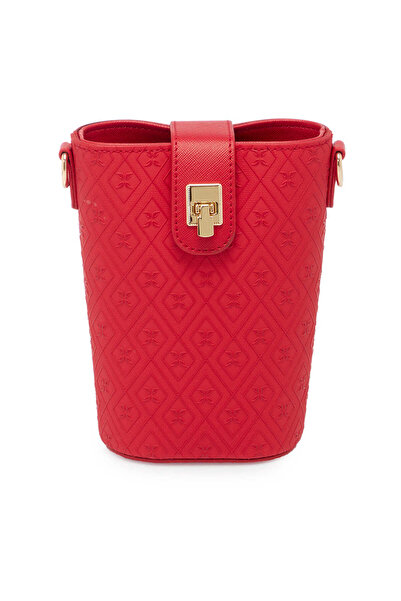 Tergan Kırmızı Print Kadın Omuz Çantası - S25Y1PR09173-S4R