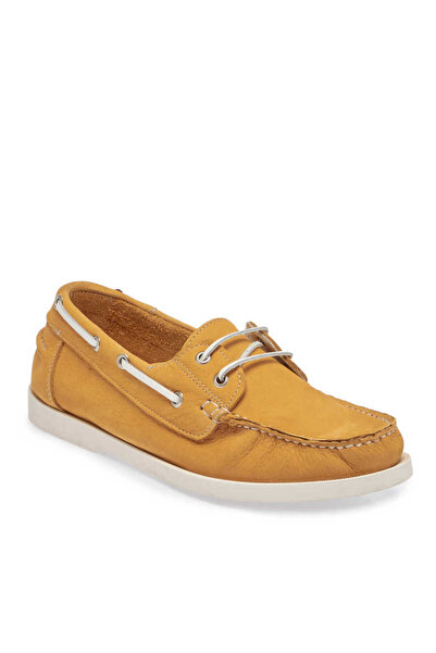 Tergan Sarı Hakiki Nubuk Deri Kadın Loafer - K24I1AY67386-P4Q