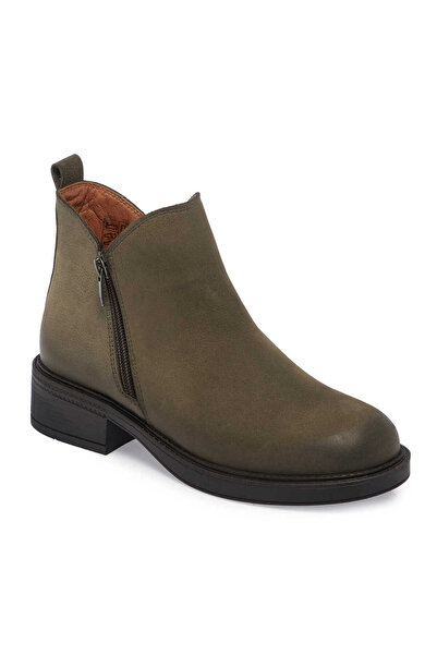 Tergan Yeşil Hakiki Nubuk Deri Kadın Casual Bot - K24K1BT67508-G98