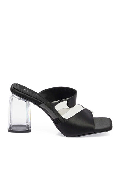 Tergan Siyah Vegan-Tekstil Kadın Terlik - K24Y1TR67427-A10