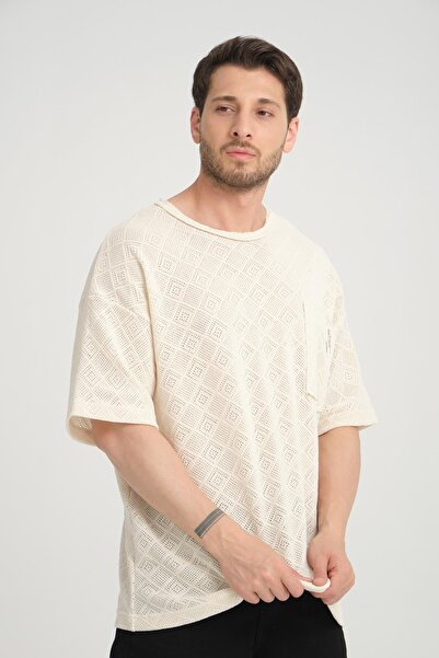 Rocqerx R-5832 Πλεκτό T-Shirt μονό τσέπης