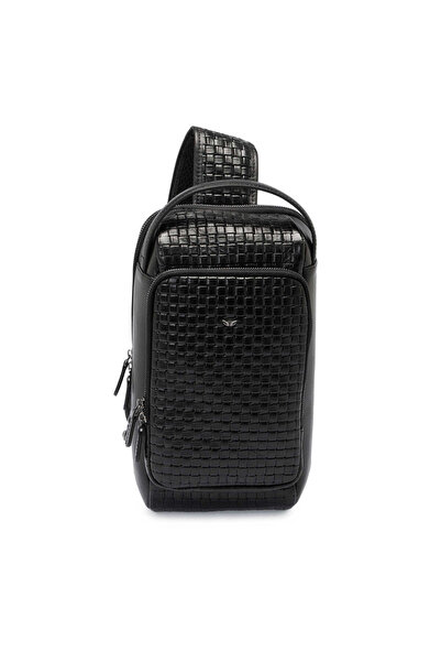 Tergan Siyah Hakiki Deri Erkek Çapraz Askılı Çanta - S1AC00021524-V2D