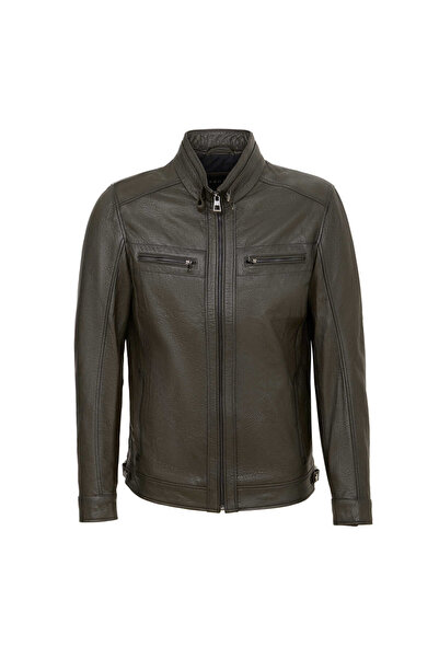 Tergan Haki Hakiki Deri Erkek Deri Mont - E23KDM310542-R2X