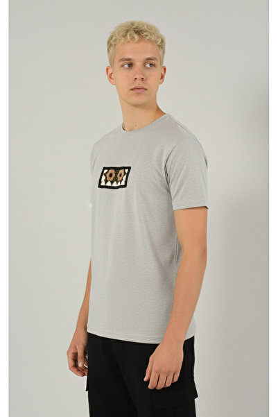 DAVID&GERENZO Μαύρο μπλουζάκι με λαιμόκοψη με λεπτομέρεια από διχτυωτό λουλούδι