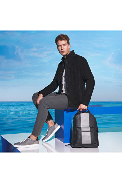 Tergan Siyah Hakiki Deri Unisex Sırt Çantası - S1SR00021491-N9A