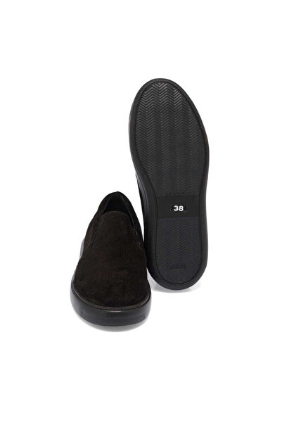 Tergan Siyah Hakiki Süet Deri Kadın Loafer - K24I1AY67368-A01