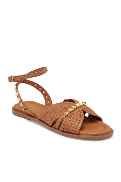 Tergan Taba Hakiki Deri Kadın Sandalet - K25Y1SN67783-A29