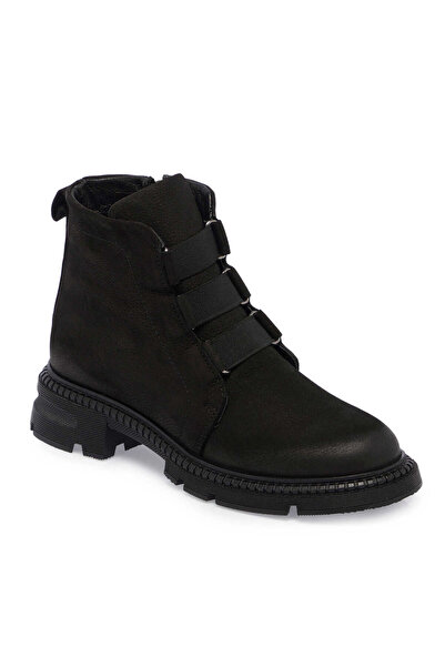 Tergan Siyah Hakiki Nubuk Deri Kadın Casual Bot - K24K1BT67511-A64