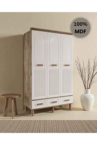 Home Comiet Perry 3 Kapaklı MDF Çekmeceli Aytaşı Gardırop