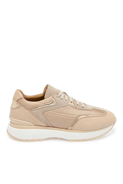 Tergan Bej Deri-Tekstil Kadın Sneaker - K24I1AY67492-B22