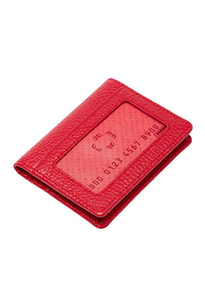 Tergan Kırmızı Hakiki Deri Unisex Kredi Kartlık - S1KK00001666-B68