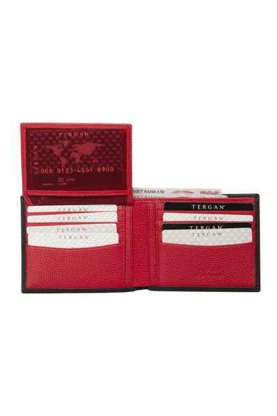 Tergan Μαύρο ανδρικό πορτοφόλι από γνήσιο δέρμα - S1CE00001498-U8Y