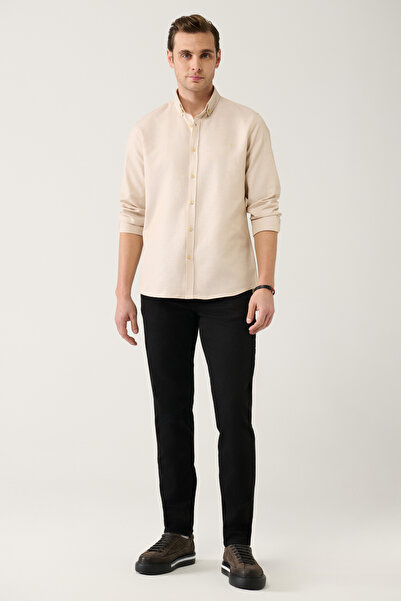 Avva Ανδρικό μαύρο παλαιωμένο ελαστικό τζιν παντελόνι Moscow E 003514