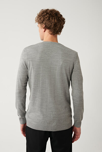 Avva Graue Basic-Strickjacke für Herren E005007