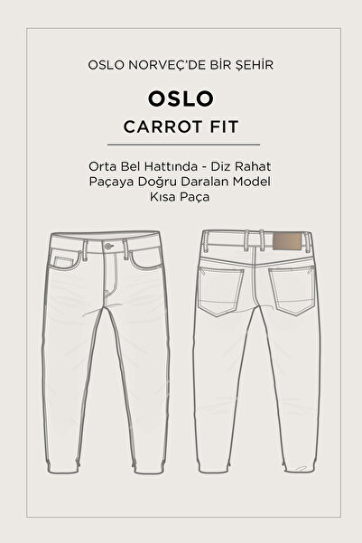 Avva Чоловічі бавовняні джинси Oslo Carrot Fit Jean A51Y3552