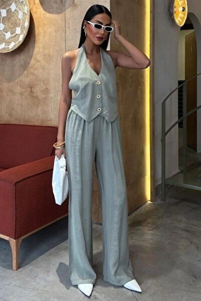 meisa Modal Suit with Halter Collar Vest 10144