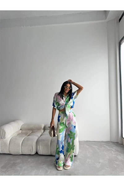 Modayakamoz ΠΡΑΣΙΝΟ ΜΕΓΑΛΟ ΣΧΕΔΙΟ ΛΟΥΛΟΥΔΙ ΣΑΤΕΝ ΠΟΥΚΑΜΙΣΟ-ΠΑΝΤΕΛΟΝΙ ΣΕΤ - Πράσινο