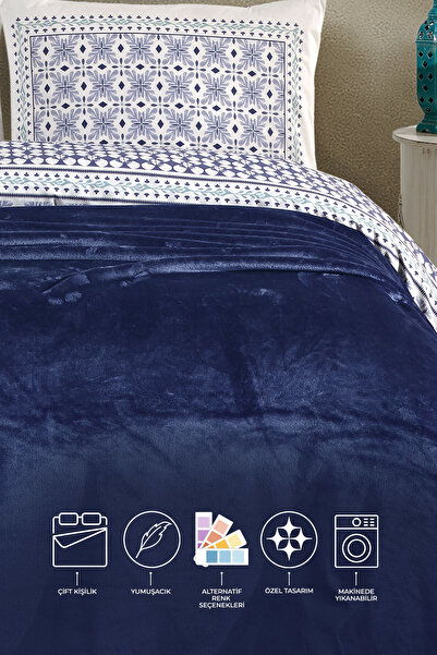 Elart Calinda Blanket Double (200X220 cm) Navy Blue