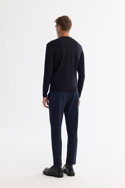 Avva Pánský svetr s výstřihem do V, nežmolkující úplet Regular Fit E005000