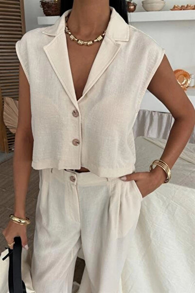 Asil Acar Home Zoe Crop Vest Suit 9744-08