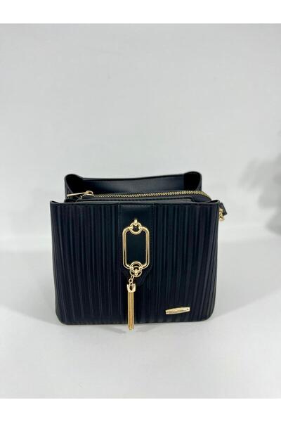 Sanmorris Women's Tassel Detailed Double Strap 3 Compartment Medium Size Shou...