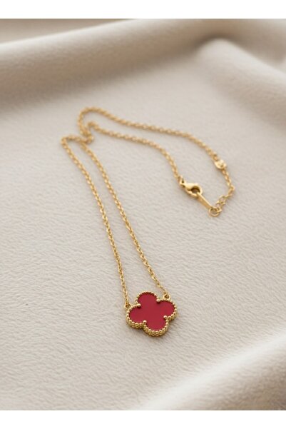 GLOW LUXE 316L Steel Red Color Stainless Stylish Design Necklace