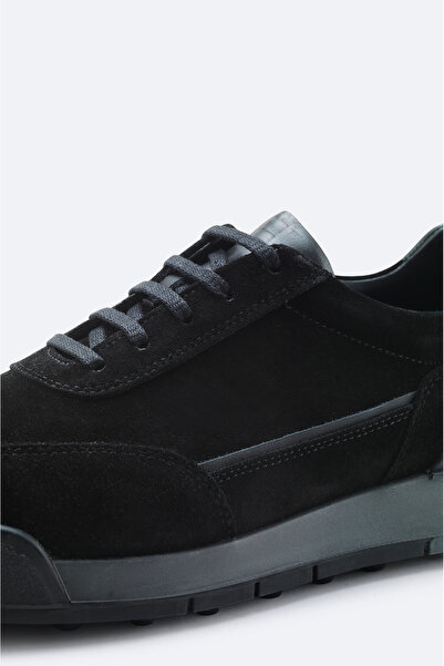 Avva Erkek Siyah Süet Karışımlı Esnek Taban Hafif Casual Ayakkabı A42Y8009