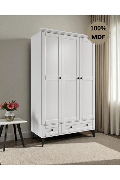 comiet Silva 3 Kapaklı Çekmeceli MDF Gardırop