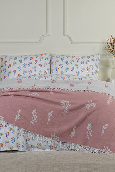 Elart Nadia Blanket Double Size Cotton (200X220 cm) Powder