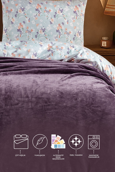 Elart Calinda Blanket Double (200X220 cm) Purple